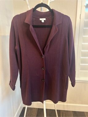 J.Jill Plum Sweater Blazer Small Petite, Classic Silhouette